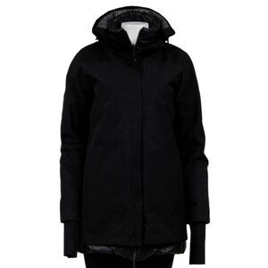 Herno Laminar Women Goretex Hooded Down Coat US 8 IT 44 Black Down Lining Jacket
